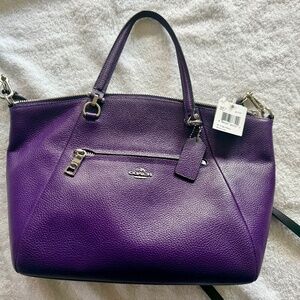 Coach Deep Purple Leather Shoulder Bag (NWT)